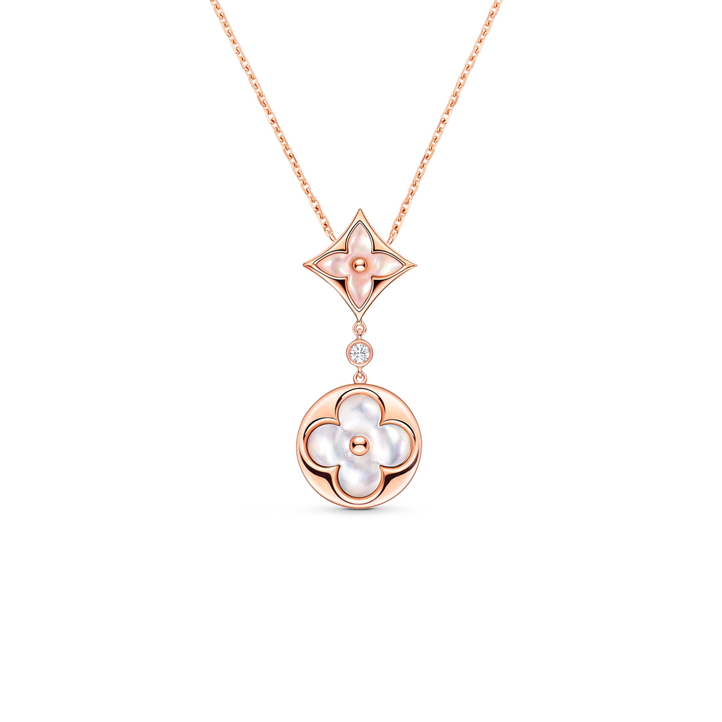 LOUIS VUITTON COLOUR BLOSSOM NECKLACE, PINK GOLD, PINK MOTHER-OF-PEARL, WHITE MOTHER-OF-PEARL AND DIAMOND Q94355 LOUIS VUITTON COLOUR BLOSSOM NECKLACE, PINK GOLD, PINK MOTHER-OF-PEARL, WHITE MOTHER-OF-PEARL AND DIAMOND Q94355